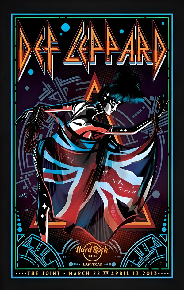 Def Leppard 3 Music Print  Concert Wall Art Memorabilia gift A5,A4,A3