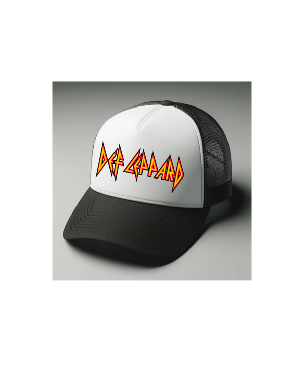 Def Leppard Black and white trucker hat mesh cap Music, Birthday Gift one size