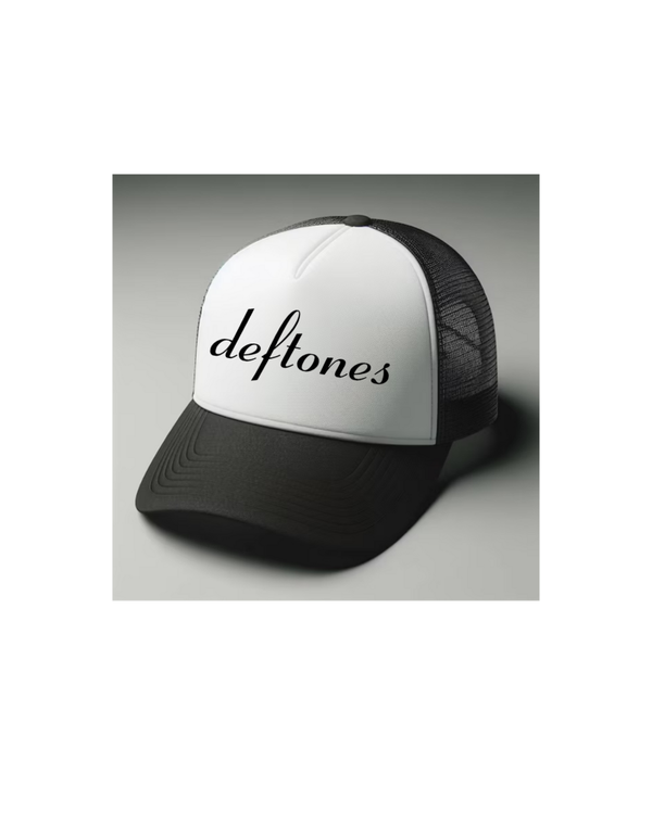 Deftones 1 Black and white trucker hat mesh cap Music, Birthday Gift one size