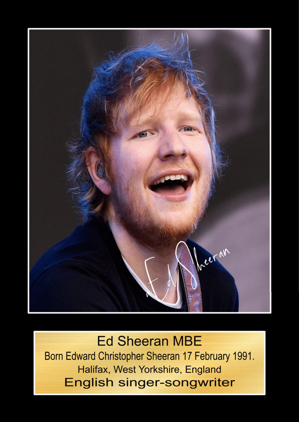 Ed Sheeran Music Poster Wall Art Memorabilia gift A5,A4,A3.
