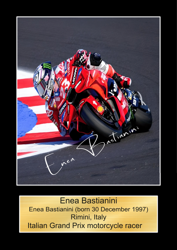 Enea Bastianini 2  Moto GP/TT Races signed  Poster Wall Art Memorabilia gift A5,A4,A3.