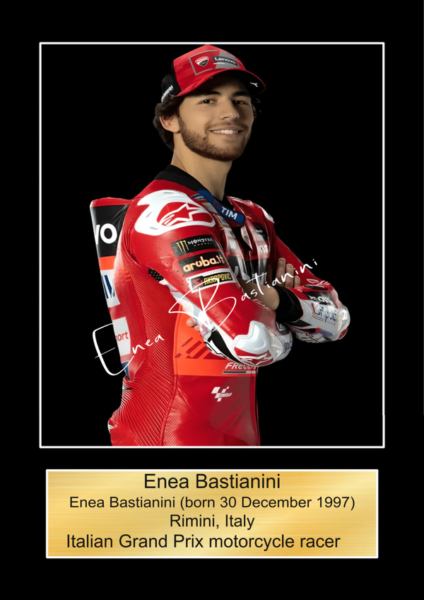 Enea Bastianini  Moto GP/TT Races signed  Poster Wall Art Memorabilia gift A5,A4,A3.
