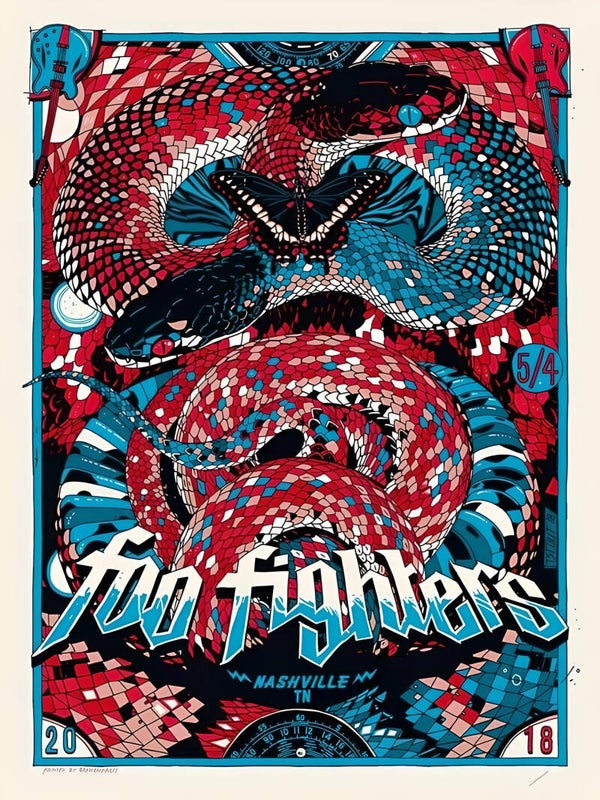 Foo Fighters 22 Music Print  Concert Wall Art Memorabilia gift A5,A4,A3