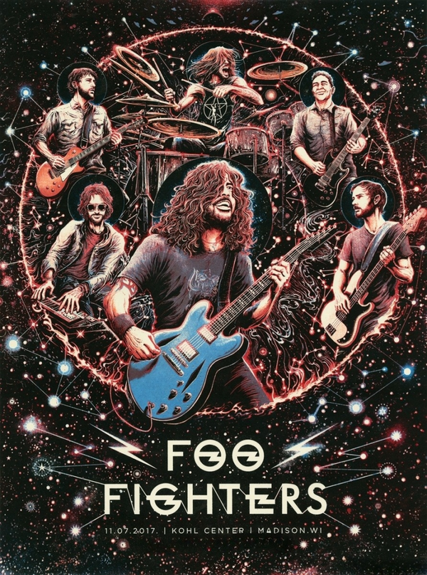 Foo Fighters 24 Music Print  Concert Wall Art Memorabilia gift A5,A4,A3