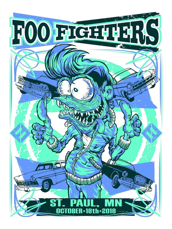 Foo Fighters 25 Music Print  Concert Wall Art Memorabilia gift A5,A4,A3