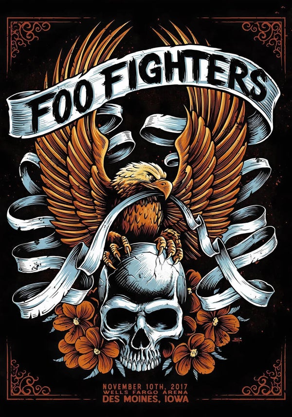 Foo Fighters 29 Music Print  Concert Wall Art Memorabilia gift A5,A4,A3
