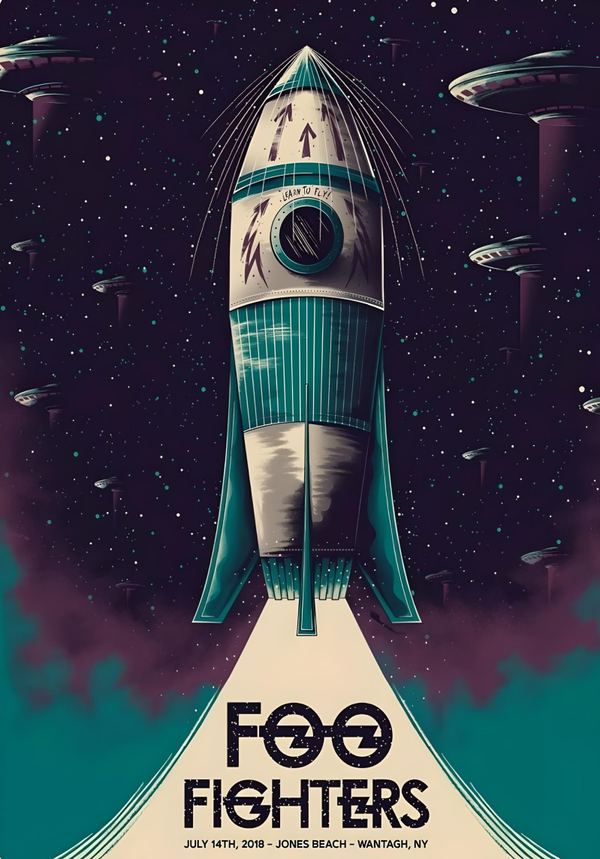 Foo Fighters 7 Music Print  Concert Wall Art Memorabilia gift A5,A4,A3