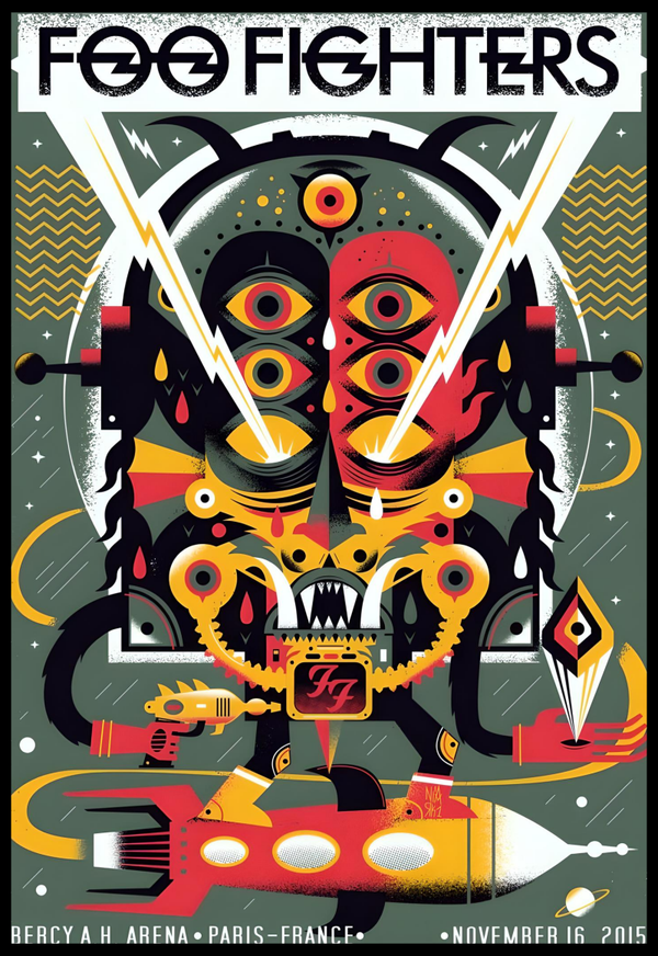 Foo Fighters 9 Music Print  Concert Wall Art Memorabilia gift A5,A4,A3