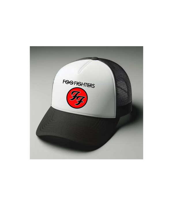 Foo Fighter Black and white trucker hat mesh cap Music, Birthday Gift one size