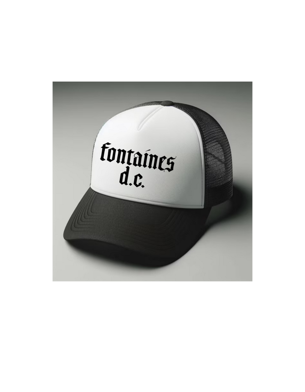 Fontaines DC 2 Black and white trucker hat mesh cap Music, Birthday Gift one size