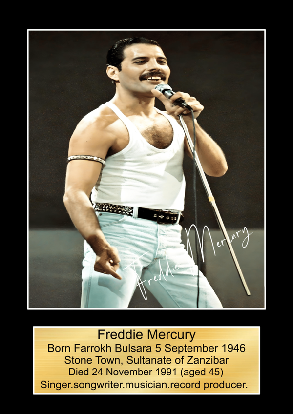 Freddie Murcury Music Poster Wall Art Memorabilia gift A5,A4,A3.