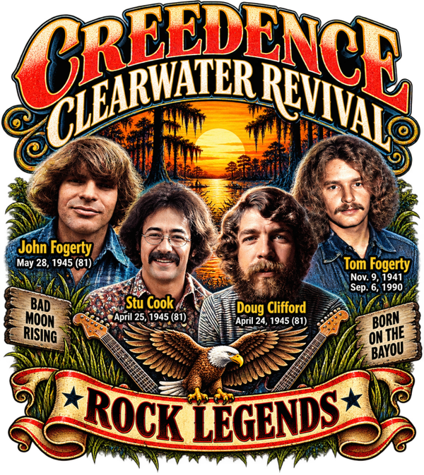 CREEDENCE CLEARWATER REVIAL ROCK LEGENDS #428 Sublimation  Digital Download