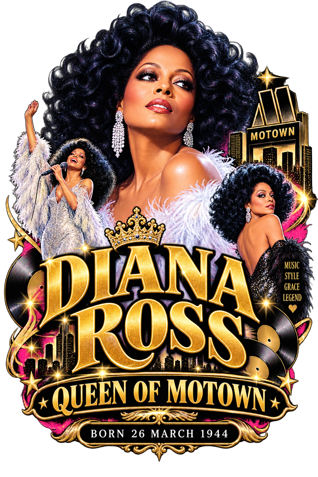 DIANA ROSS QUEEN OF MOTOWN #441 Sublimation  Digital Download
