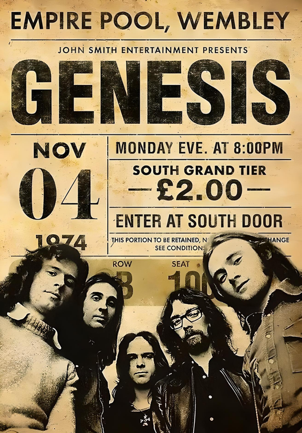 Genesis 2 Music Print  Concert Wall Art Memorabilia gift A5,A4,A3