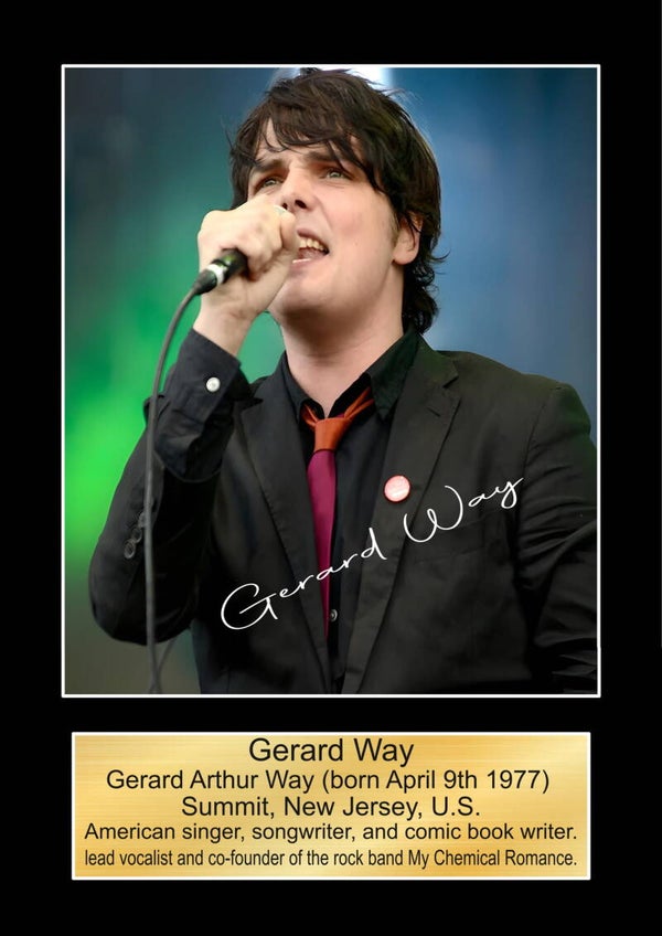 Gerard Way (My Chemical Romance) Music Poster Wall Art Memorabilia gift A5,A4,A3.