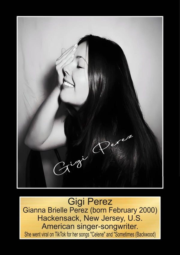 Gigi Perez Music Poster Souvenir Wall Art Memorabilia gift A5,A4,A3.