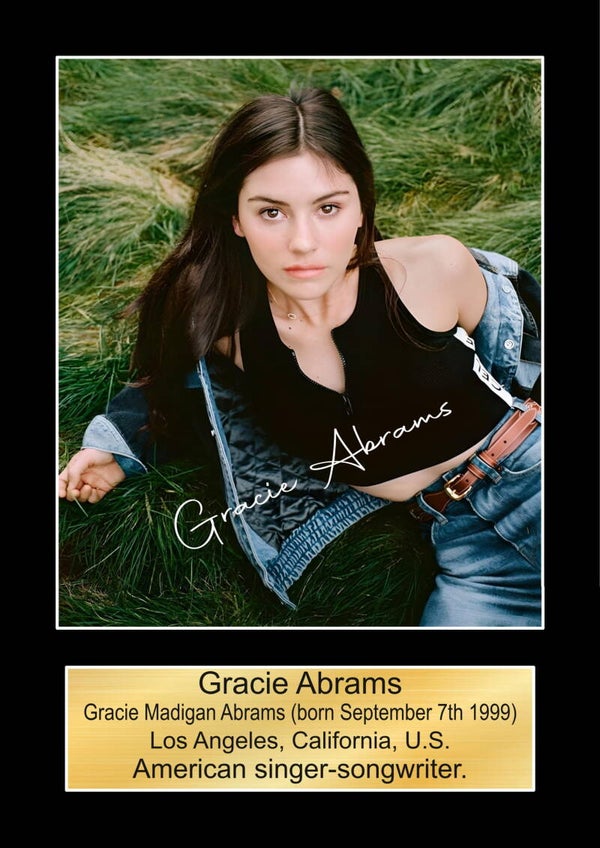 Gracie Abrams 1 man print Music Poster Wall Art Memorabilia gift A5,A4,A3.