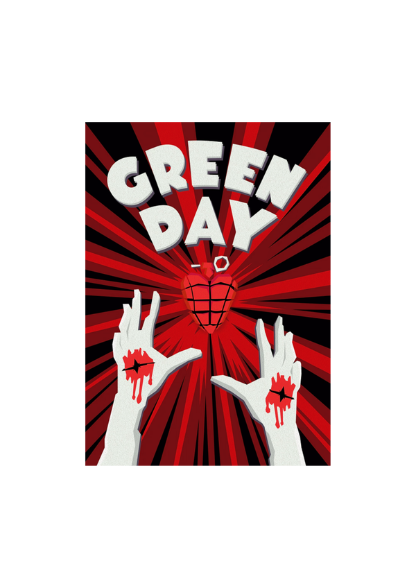 Green day 019 Music Print  Concert Wall Art Memorabilia gift A5,A4,A3