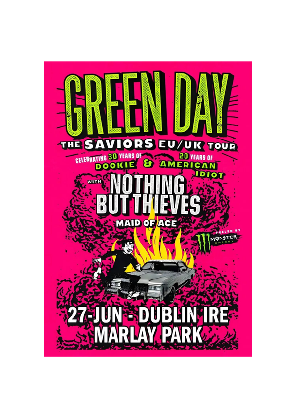 Green day 034 Music Print  Concert Wall Art Memorabilia gift A5,A4,A3