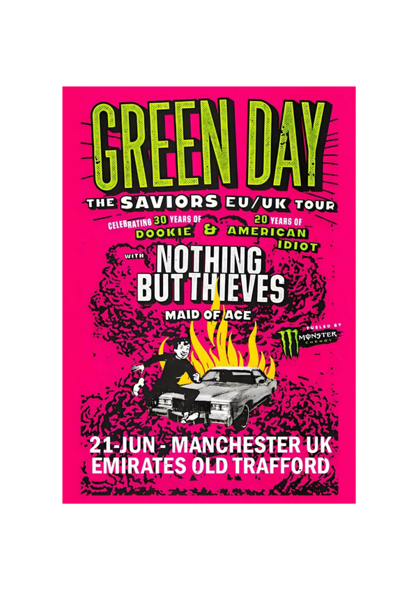 Green day 036 Music Print  Concert Wall Art Memorabilia gift A5,A4,A3