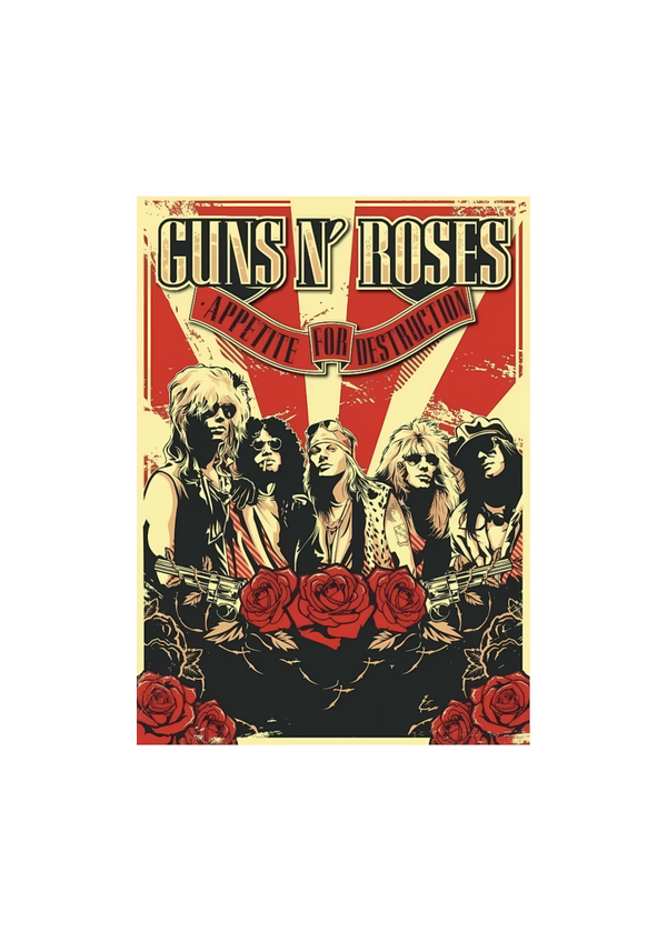 Guns n Roses 25 Music Print  Concert Wall Art Memorabilia gift A5,A4,A3