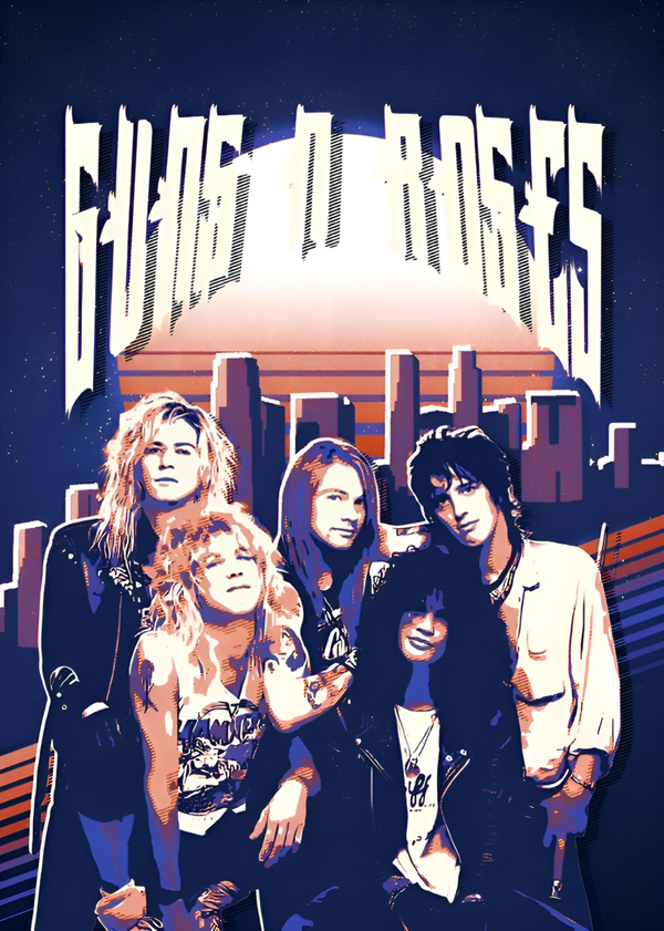 Guns n Roses 5 Music Print  Concert Wall Art Memorabilia gift A5,A4,A3