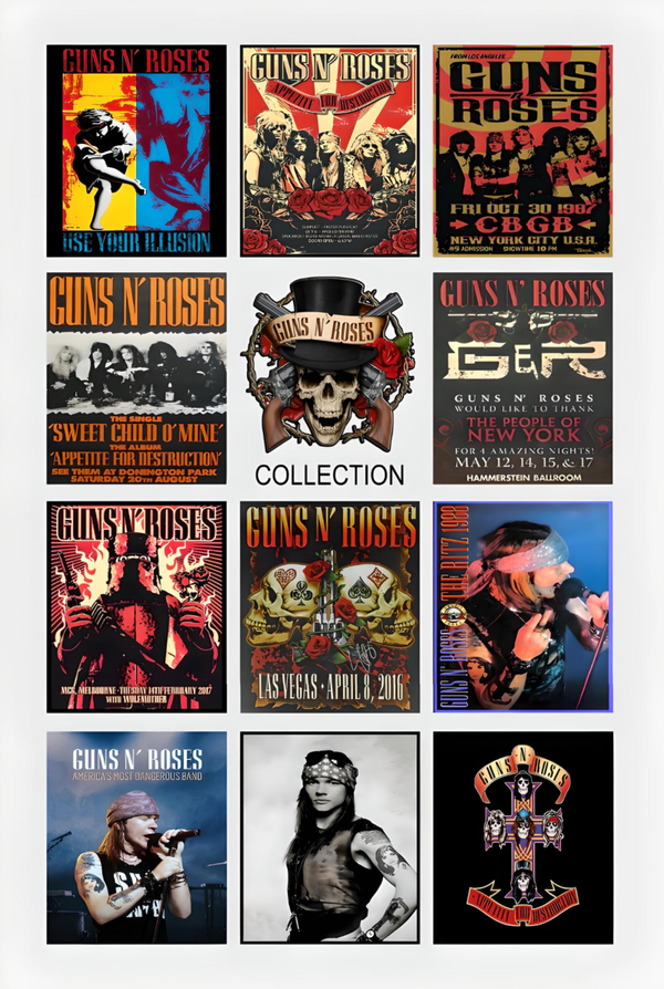 Guns n Roses 58 Music Print  Concert Wall Art Memorabilia gift A5,A4,A3