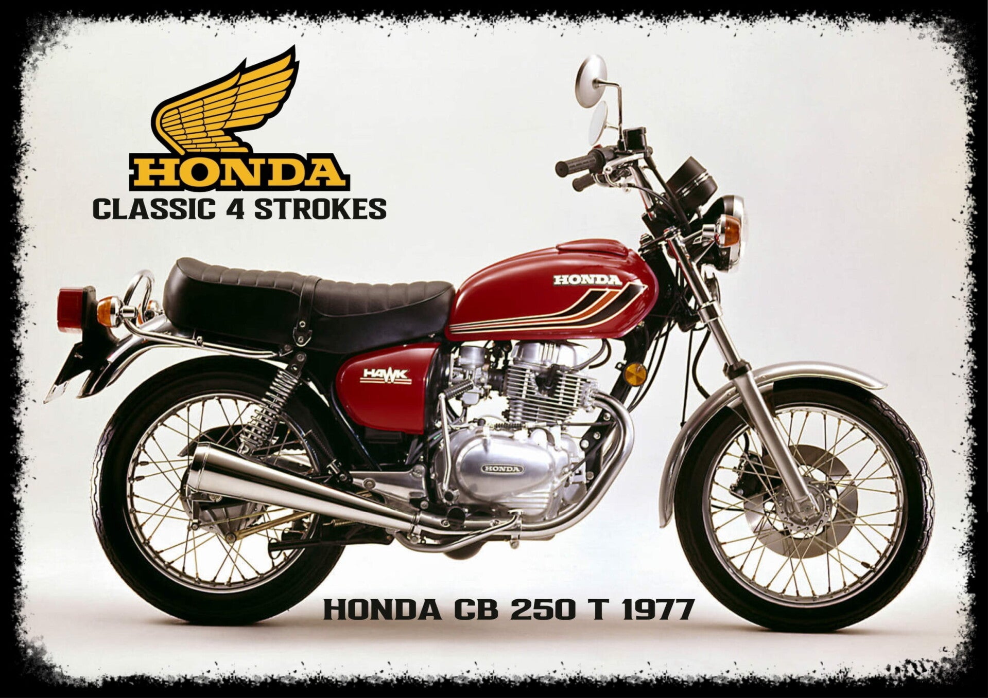 Honda CB 250 T 1977 Classic Motorcycle 60s,70,80, Wall Art Memorabilia gift A5,A4,A3