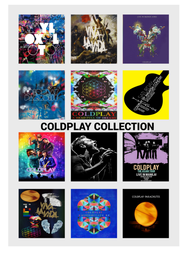 Coldplay 3 Music Print  Concert Wall Art Memorabilia gift A5,A4,A3