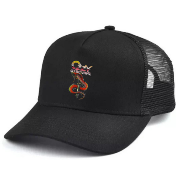 Ozzy Osbourne Black and white trucker hat mesh cap Music, Birthday Gift one size