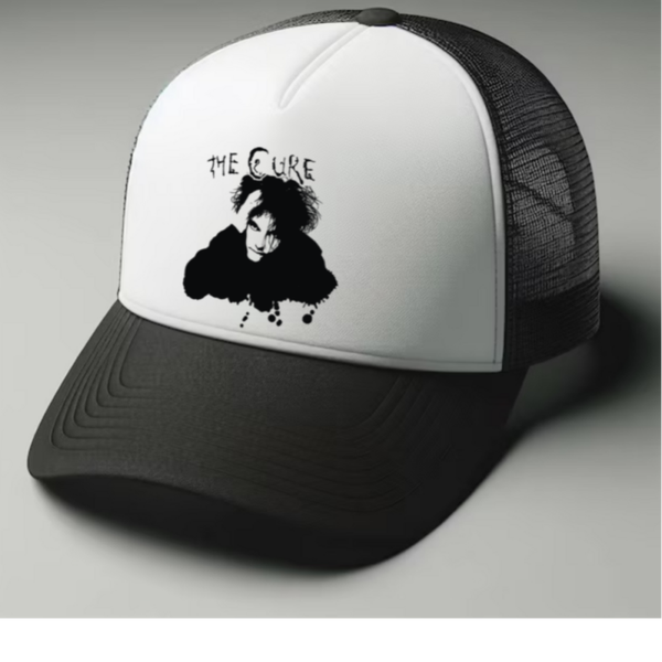 The Cure Black and white trucker hat mesh cap Music, Birthday Gift one size