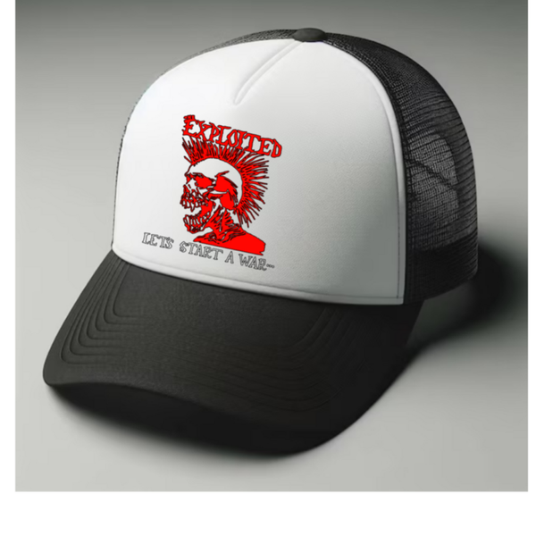 The Exploited Black and white trucker hat mesh cap Music, Birthday Gift one size