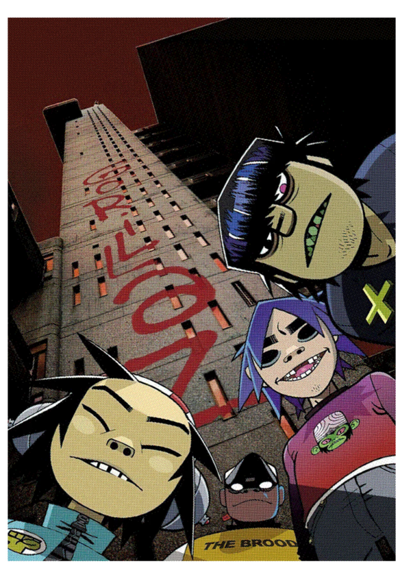 Gorillaz 12 Music Print  Concert Wall Art Memorabilia gift A5,A4,A3