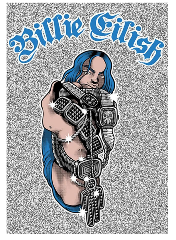 Billie Eilish 5 Music Print  Concert Wall Art Memorabilia gift A5,A4,A3