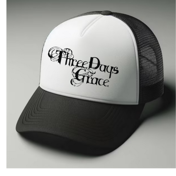 Three days grace  Black and white trucker hat mesh cap Music, Birthday Gift one size