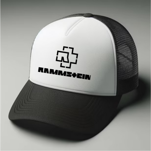 Rammstein Black and white trucker hat mesh cap Music, Birthday Gift one size