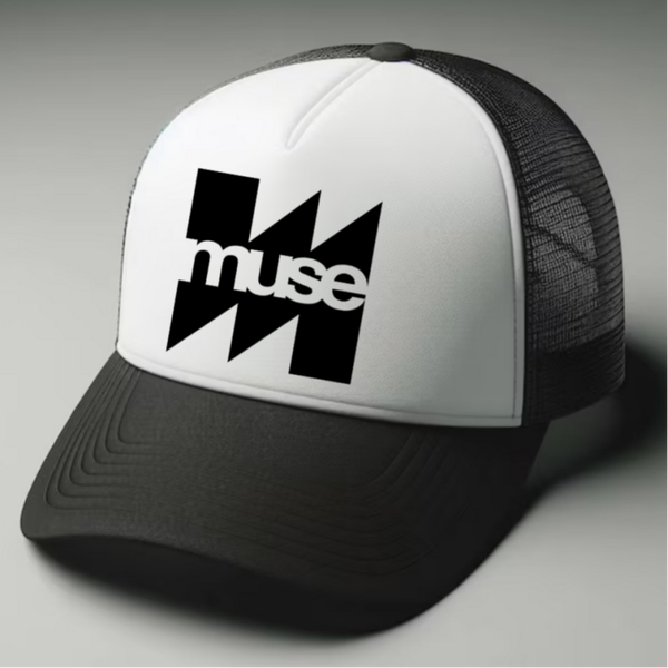 Muse Black and white trucker hat mesh cap Music, Birthday Gift one size