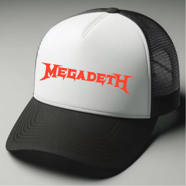 Megadeath 2 Black and white trucker hat mesh cap Music, Birthday Gift one size