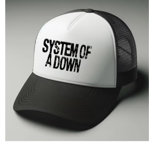 System of a down Black and white trucker hat mesh cap Music, Birthday Gift one size