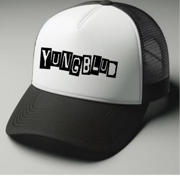 Yung Blud Black and white trucker hat mesh cap Music, Birthday Gift one size