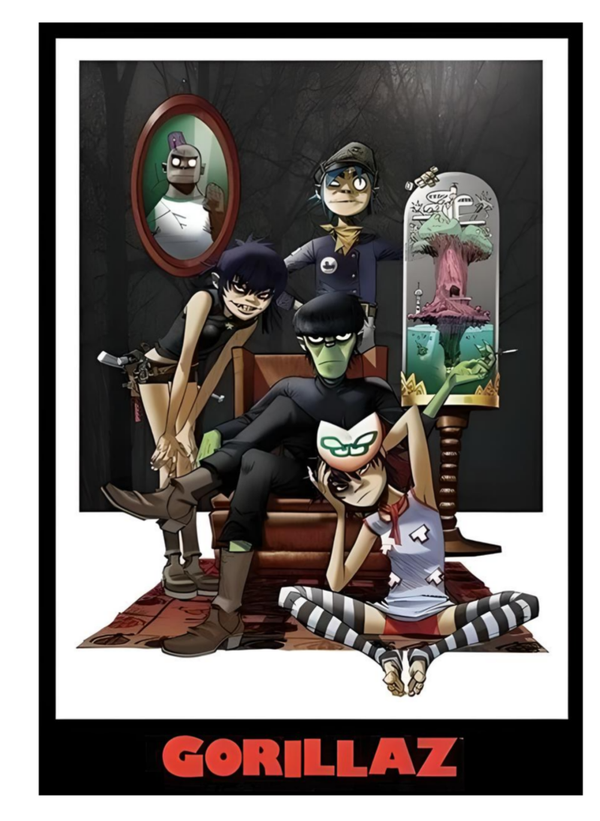 Gorillaz 7 Music Print  Concert Wall Art Memorabilia gift A5,A4,A3