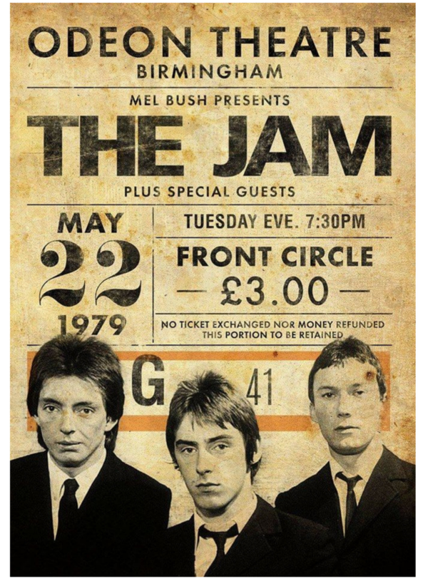 The Jam 3  Music Print  Concert Wall Art Memorabilia gift A5,A4,A3
