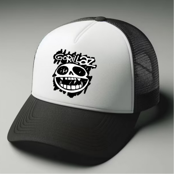 Gorillaz Black and white trucker hat mesh cap Music, Birthday Gift one size
