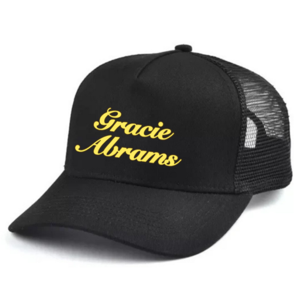 Gracie Abrams Black and white trucker hat mesh cap Music, Birthday Gift one size