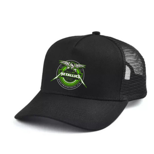 Metallica 1 Black and white trucker hat mesh cap Music, Birthday Gift one size