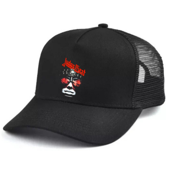 Judas Priest 2 Black and white trucker hat mesh cap Music, Birthday Gift one size
