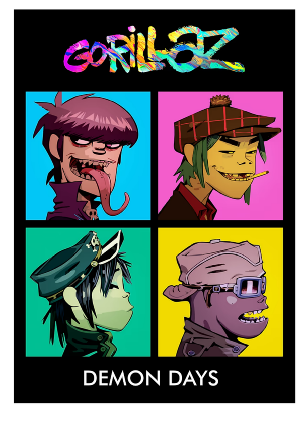 Gorillaz 4 Music Print  Concert Wall Art Memorabilia gift A5,A4,A3