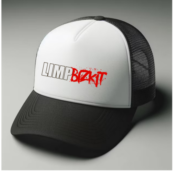 Limp Bizkit 4 Black and white trucker hat mesh cap Music, Birthday Gift one size