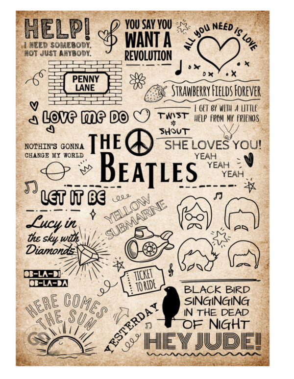 The Beatles 21 Music Print  Concert Wall Art Memorabilia gift A5,A4,A3