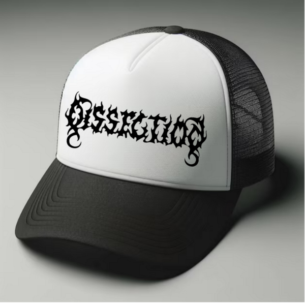 Dissection Black and white trucker hat mesh cap Music, Birthday Gift one size